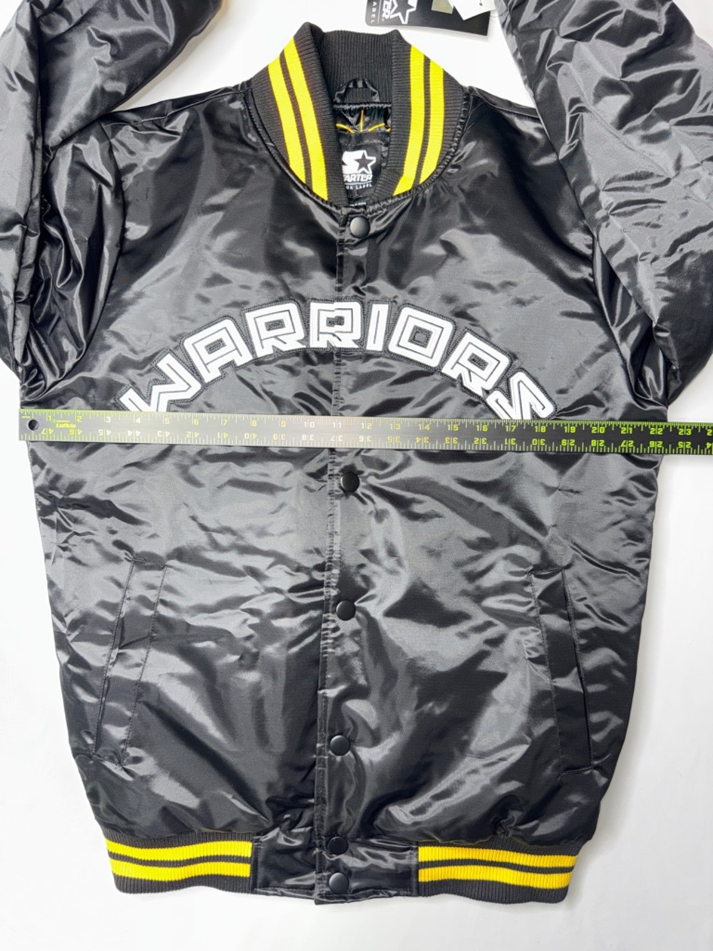 Starter Black Label x Rakuten Warriors Satin Bomber Jacket Black Gold S NWT - Picture 4 of 6